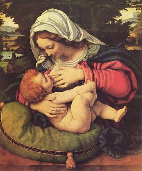 Andrea Solario Madonna mit dem grunen Kissen oil painting picture